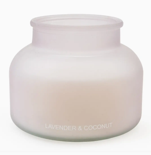 Large Candle Lavender & Coconut Scent - Frosted Lilac 10cm