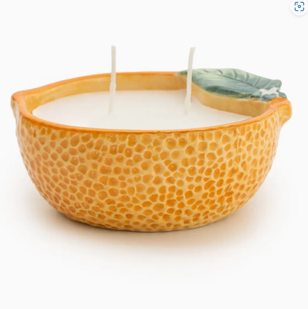 Orange Ceramic Candle Orange Blossom Musk Scent