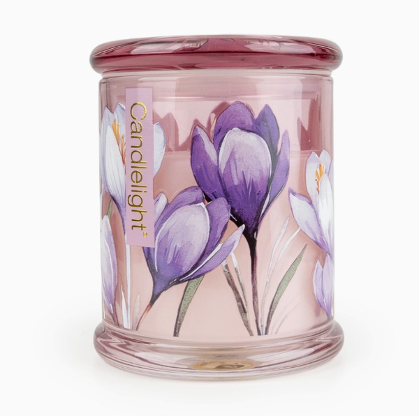Large Glass Candle Jar - Crocus & Sweet Orange