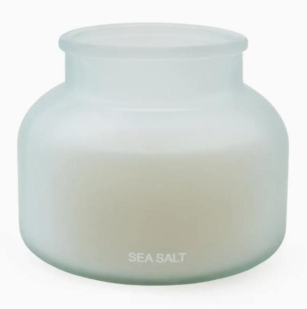 Large Candle Sea Salt Scent - Frosted Blue 10cm