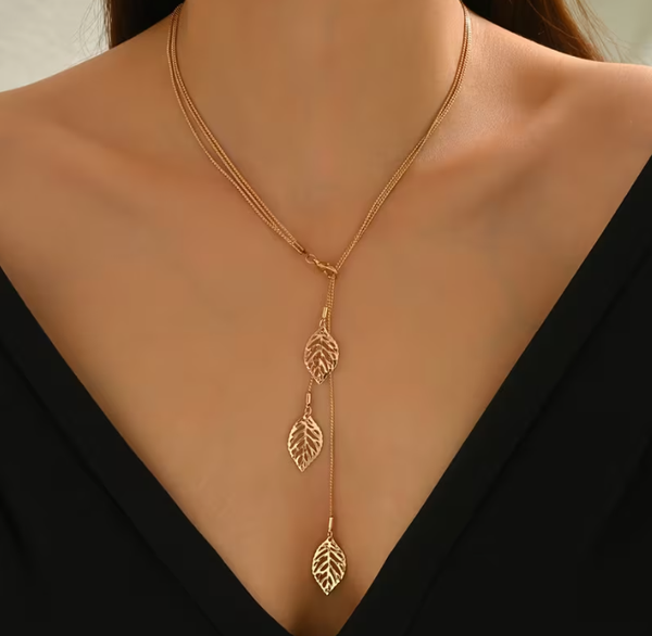 Gold Leaf Long Necklace