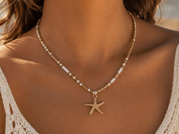 Gold Beach Style Necklace