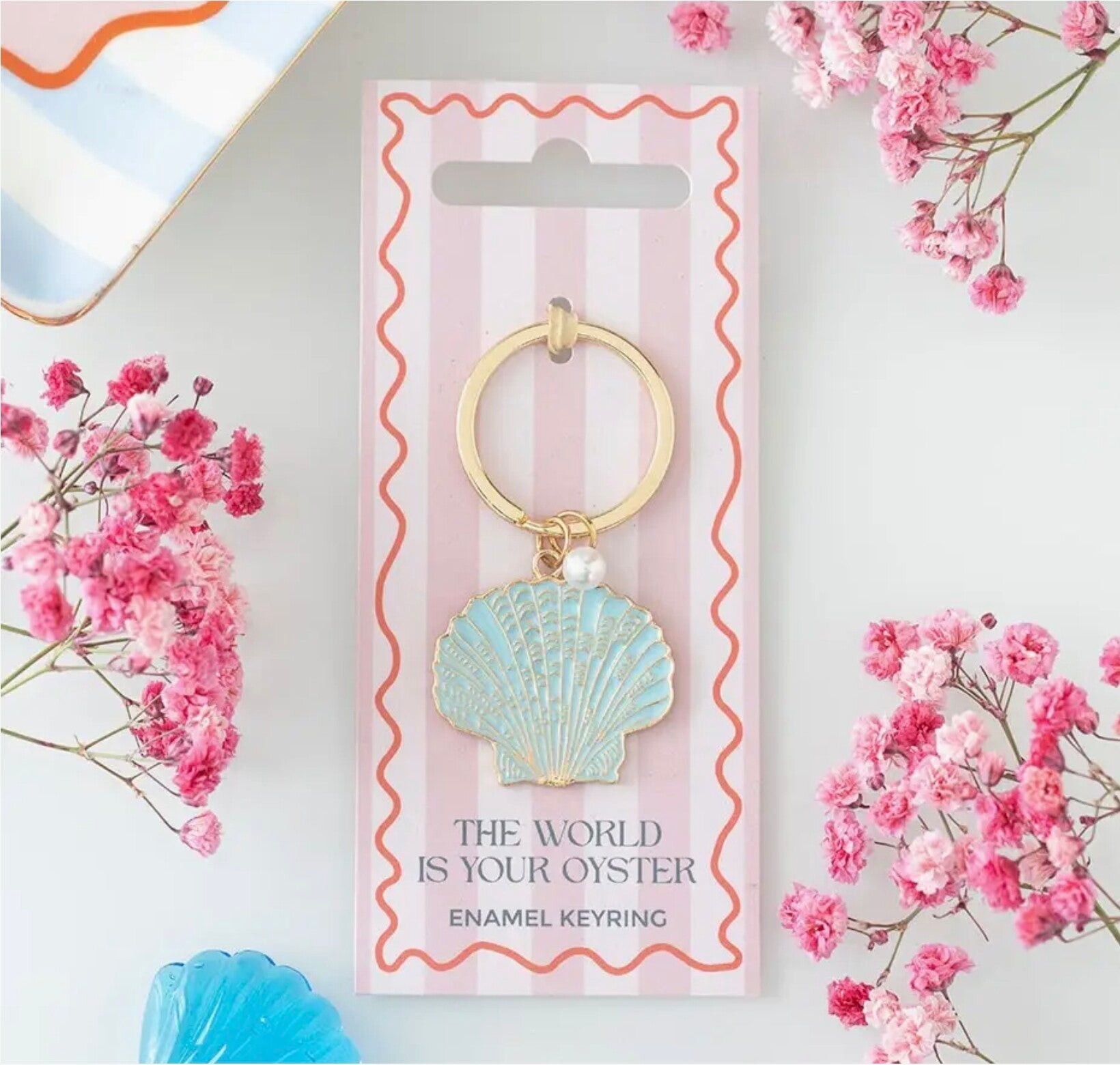 The World Is Your Oyster Beach Coastal Keyring