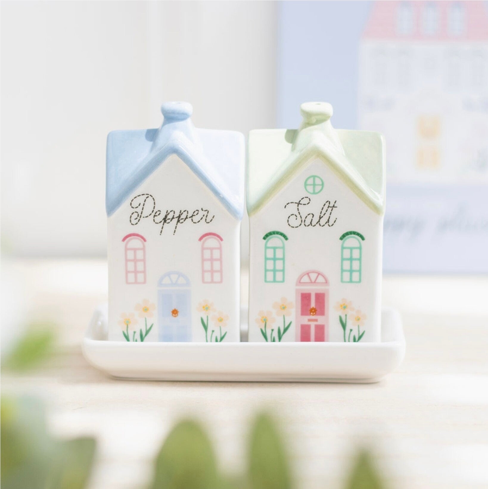 Pastel House Salt & Pepper Shakers