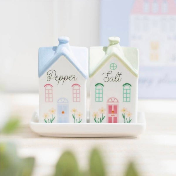 Pastel House Salt & Pepper Shakers