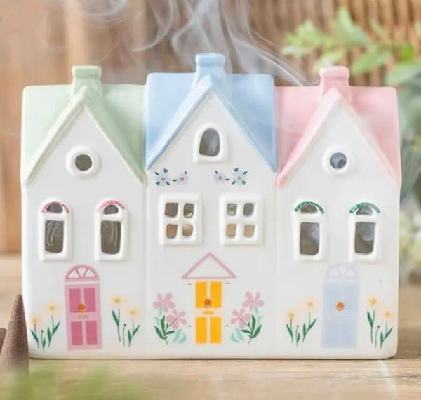 Pastel House Incense Cone Burner & Tealight Holder