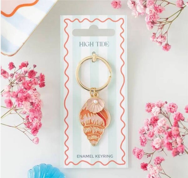 High Tide Beach Shell Coastal Keyring