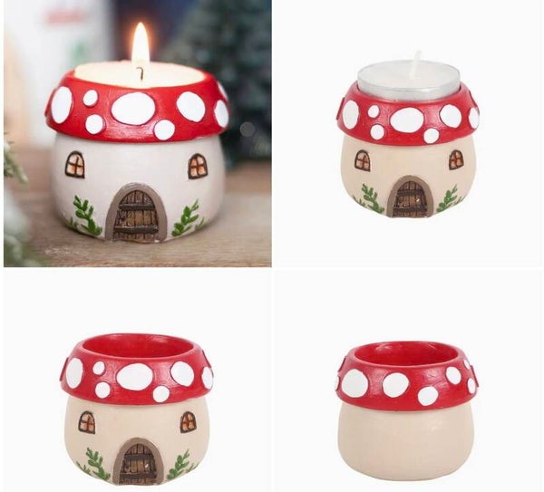 Mushroom House Resin Tealight holder