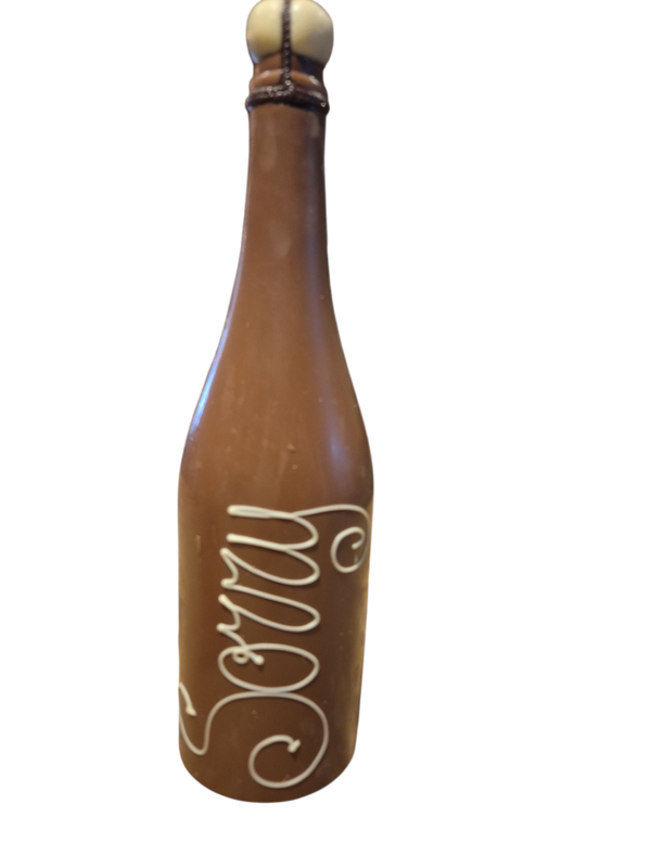 Chocoladefles met tekst