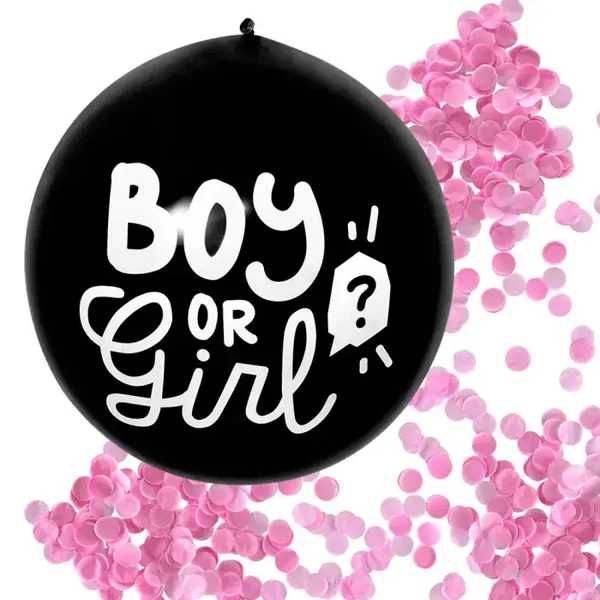 Latex confettiballon 'Boy or girl??' roze