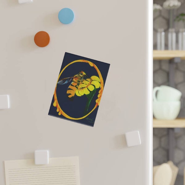 Vibrant Bee Art Magnet