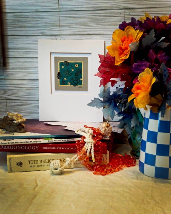"Garden of gold" (Original art, matted, ready to frame)