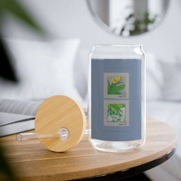 Sipper Glass, 16oz./ With Lid and Straw (