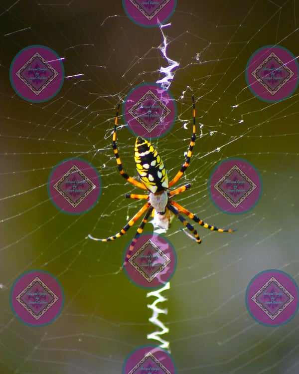 "Rave" (Print of photograph, orange, yellow, white. bug, spider, insect)