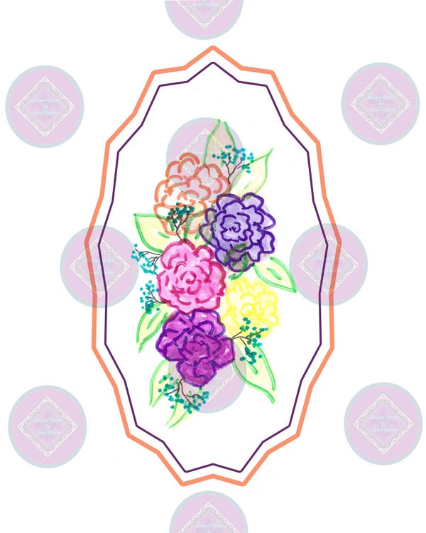 "Flowers Hydrangea" (Blue, white, Purple, Orange, Yellow, Print of original artwork)