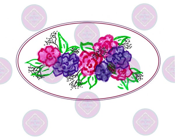 Hydrangea flowers Bar (Purple, Pink, Black, Green, Print of original artwork)