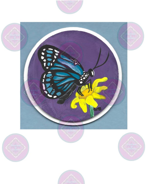 little blue (Purple, Blue, Black, Yellow, White, Print of original artwork)