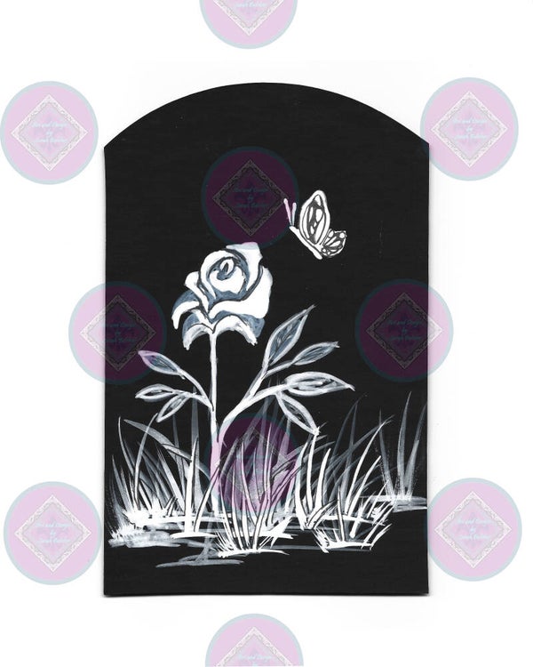 "Moon Light Garden C " (Black and White, print of painting, Original)