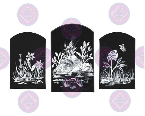 Moon Light Garden Set (Black and White, Pencil)