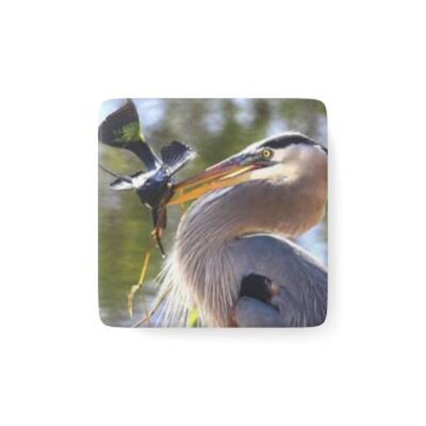 Nature-Inspired Porcelain Magnet, Great Blue Heron