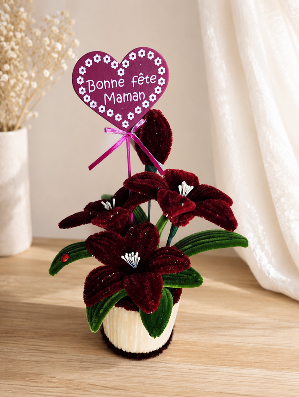 Petit Jardin Fleuri 🐞(petit modèle bordeaux pailleté)