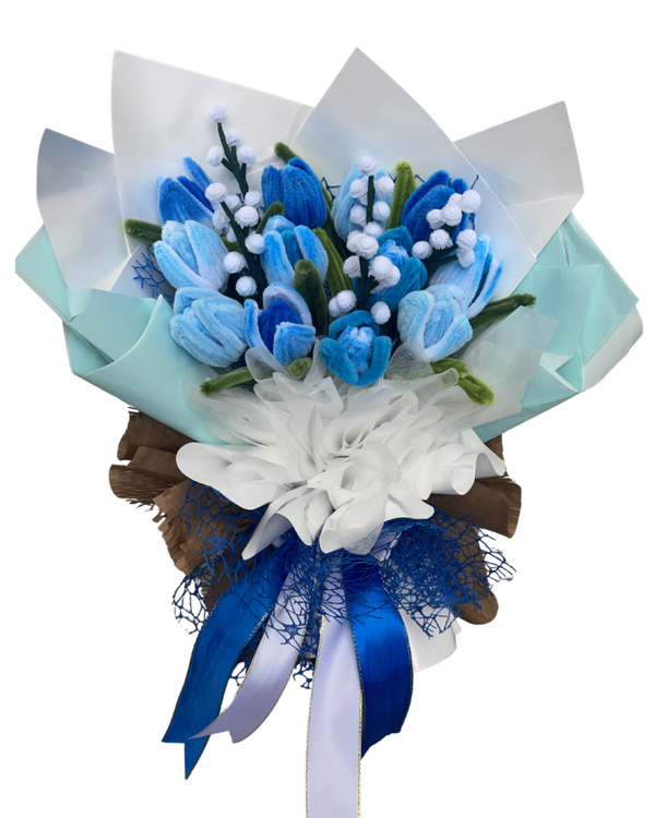 Ocean Blue Tulips Bouquet