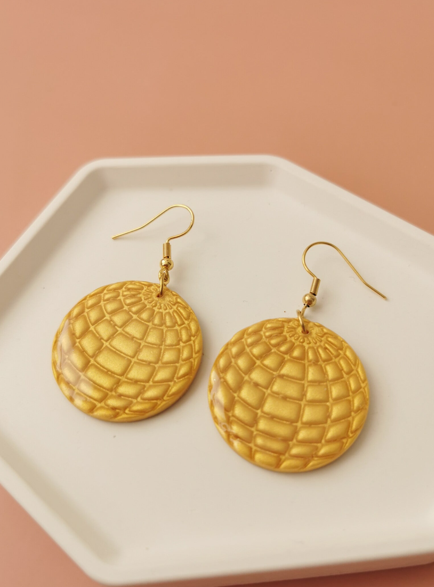 Gouden discobal oorbellen