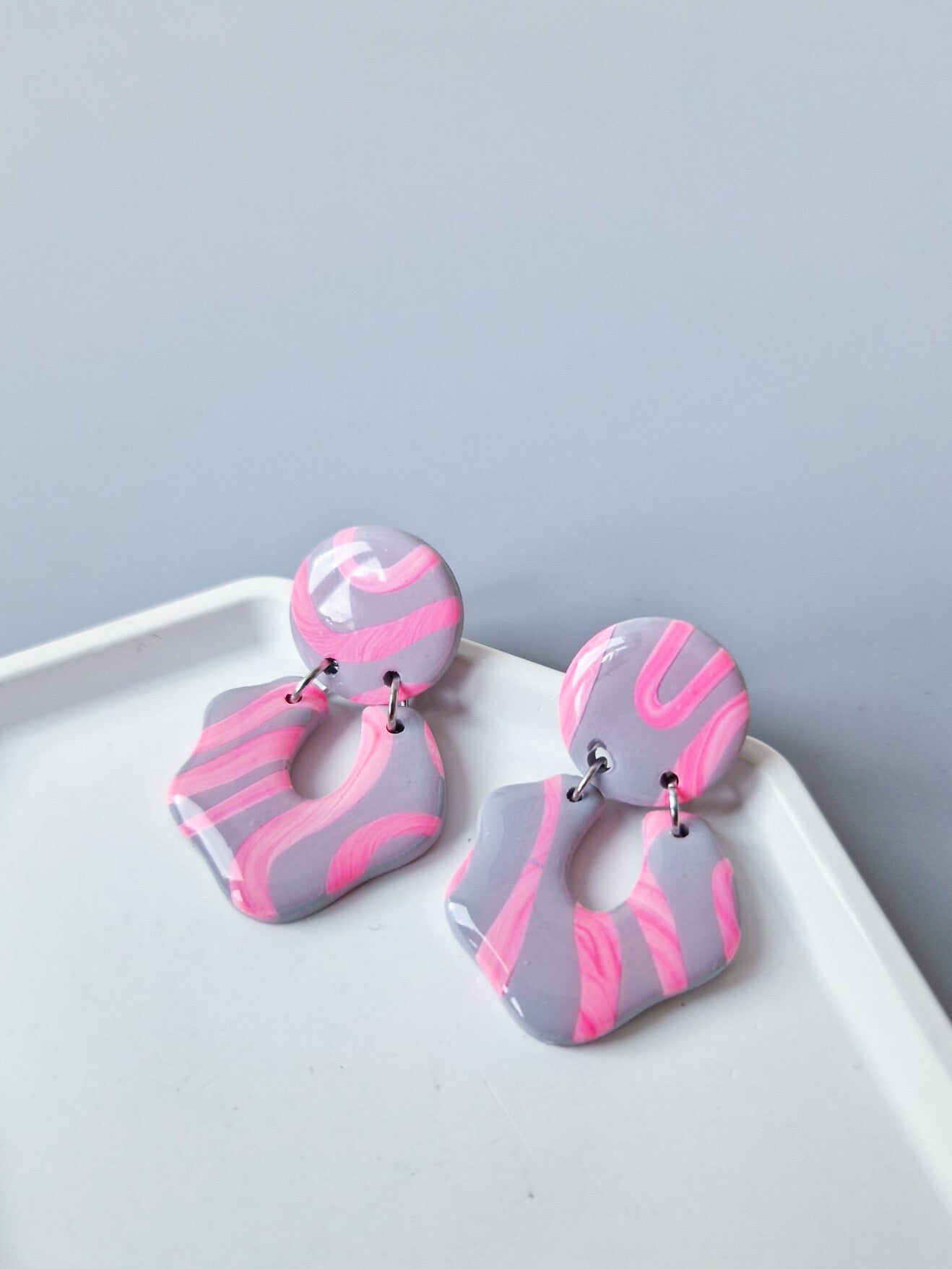 Pink Swirl oorbellen