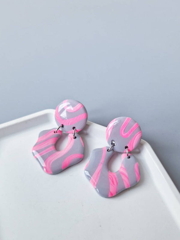 Pink Swirl oorbellen