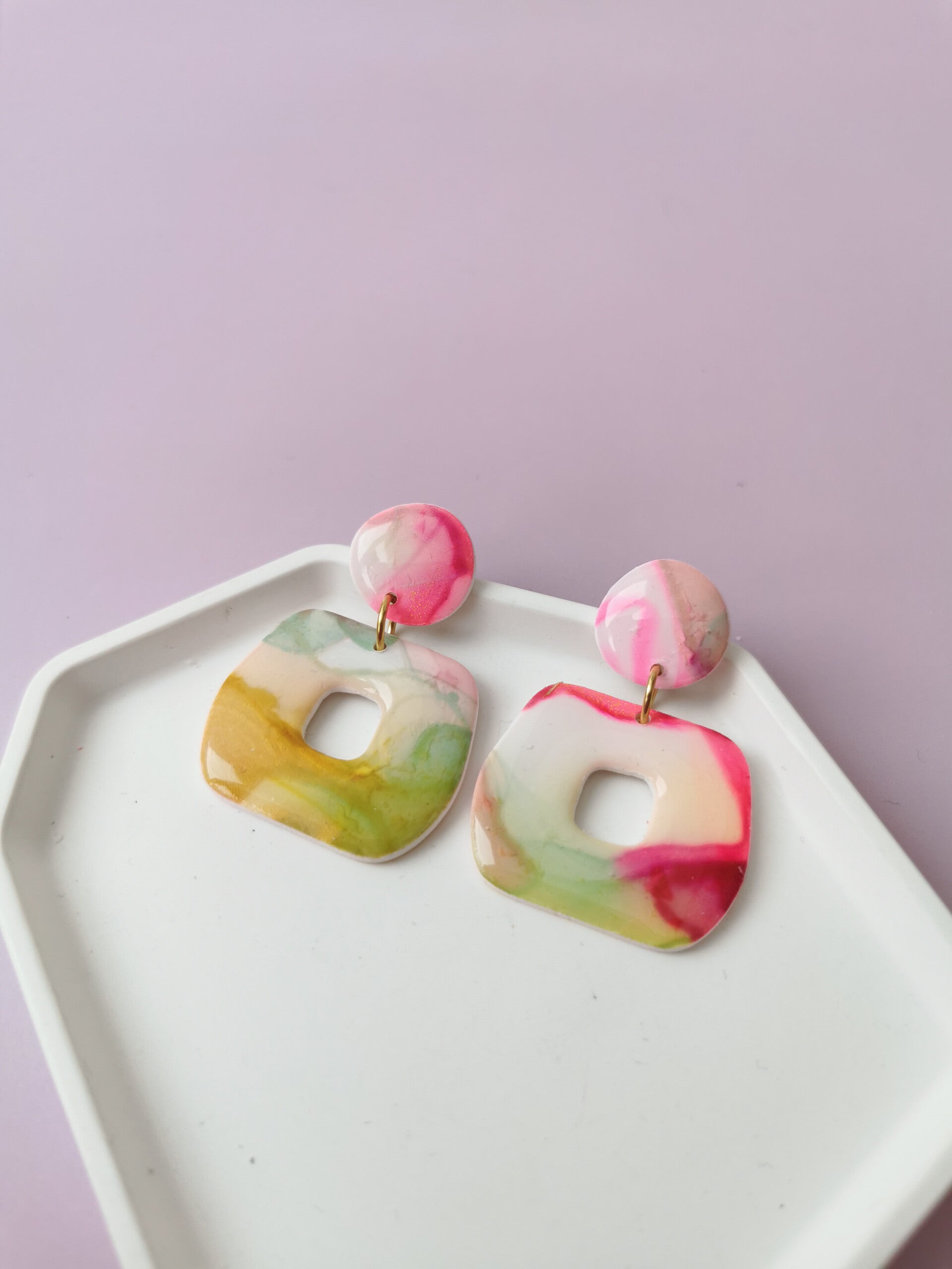 Inkt collectie bold multicolor oorbellen