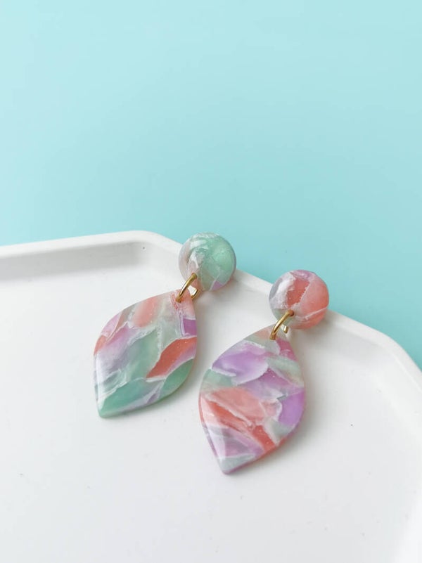 Lente rhombus oorbellen