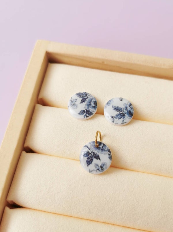 'Delfts blauwe' studset & hanger
