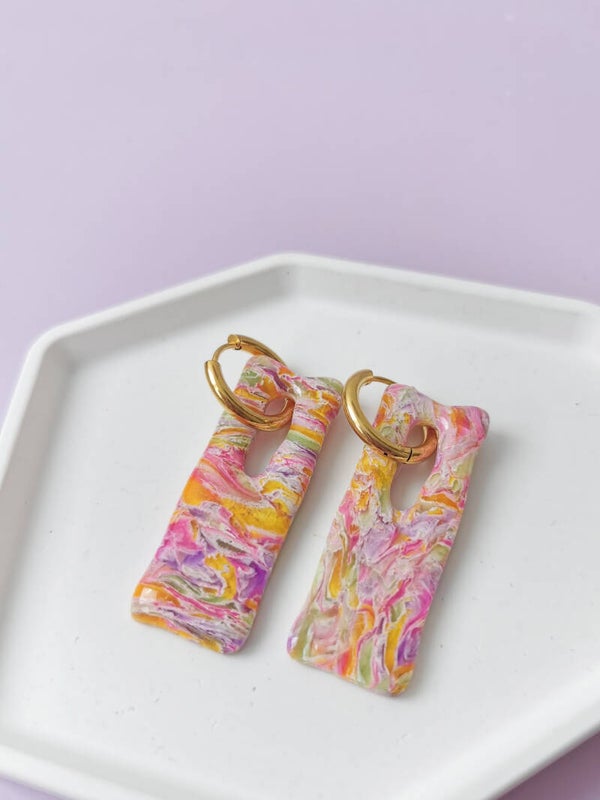 Translucent rechthoek oorbellen