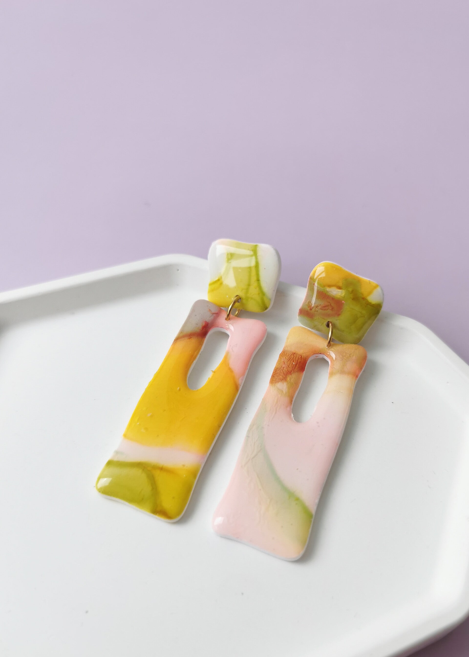 Inkt collectie lemon & lime oorbellen