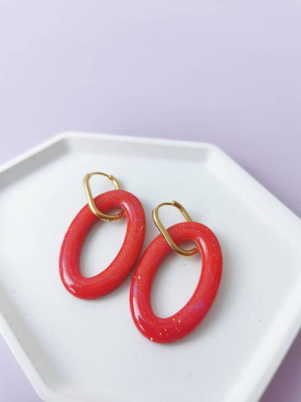 Rood/roze ovale bedels