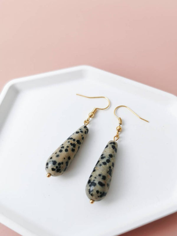 Dalmatian stone druppel oorbellen