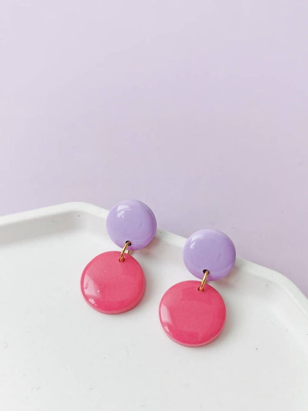 Kleine colorblock oorbellen