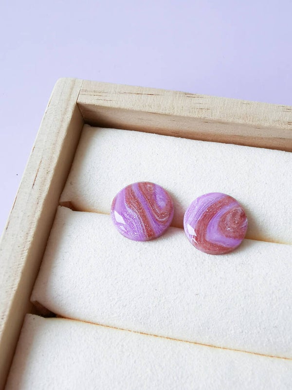 Ronde glitter studs