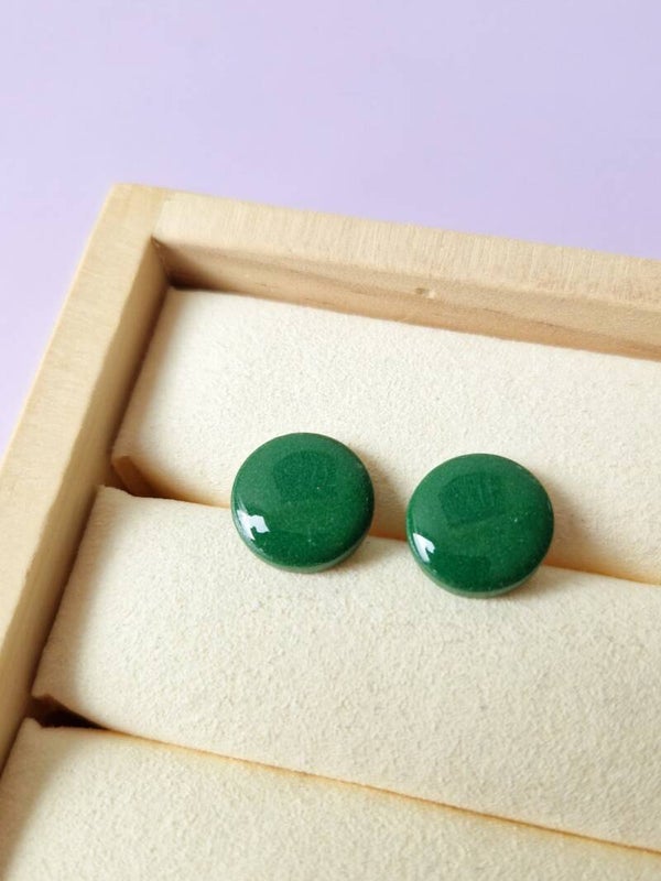 Groene studs oorbellen (WBC)