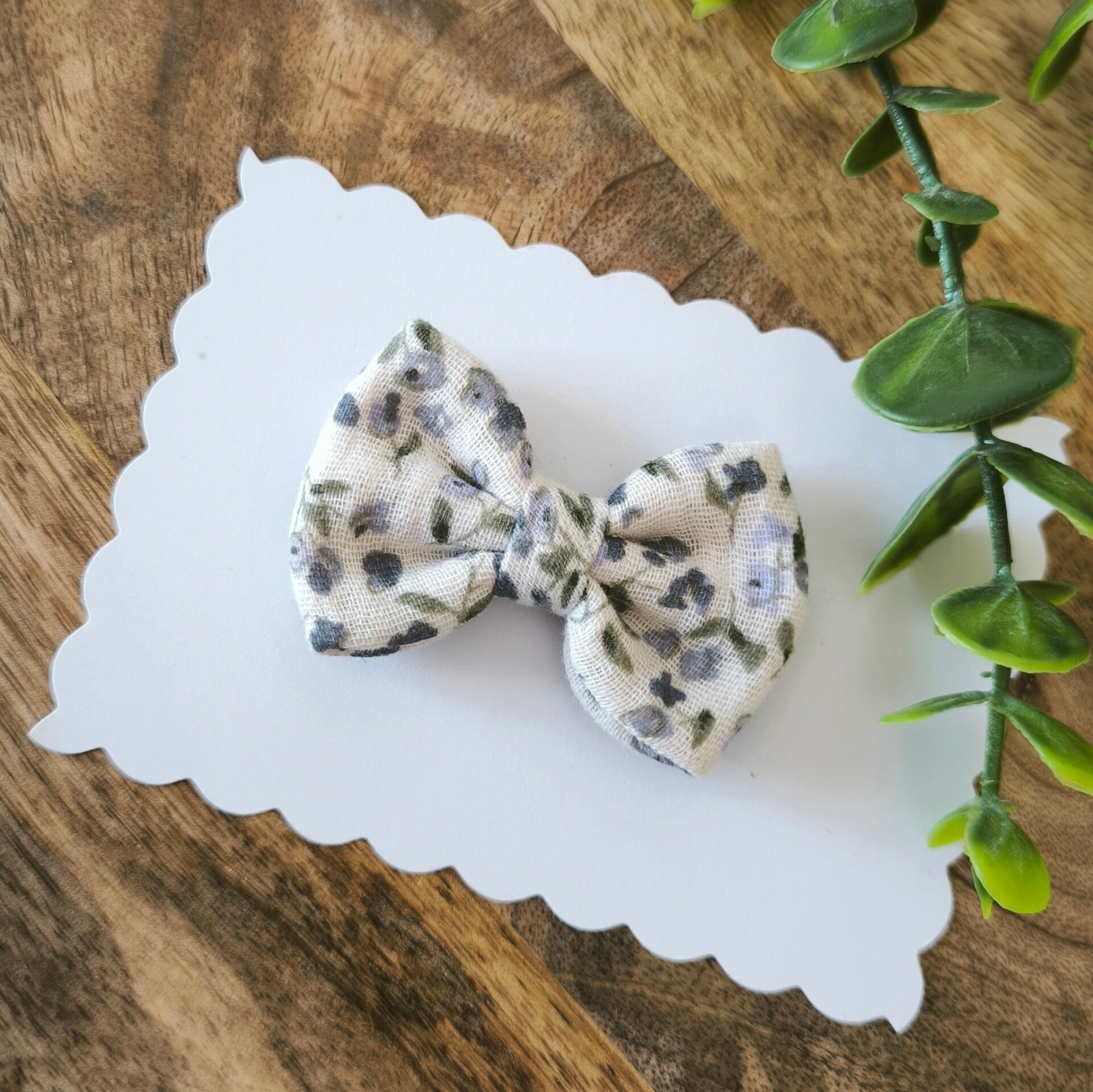 Double gaze fleurs bleu