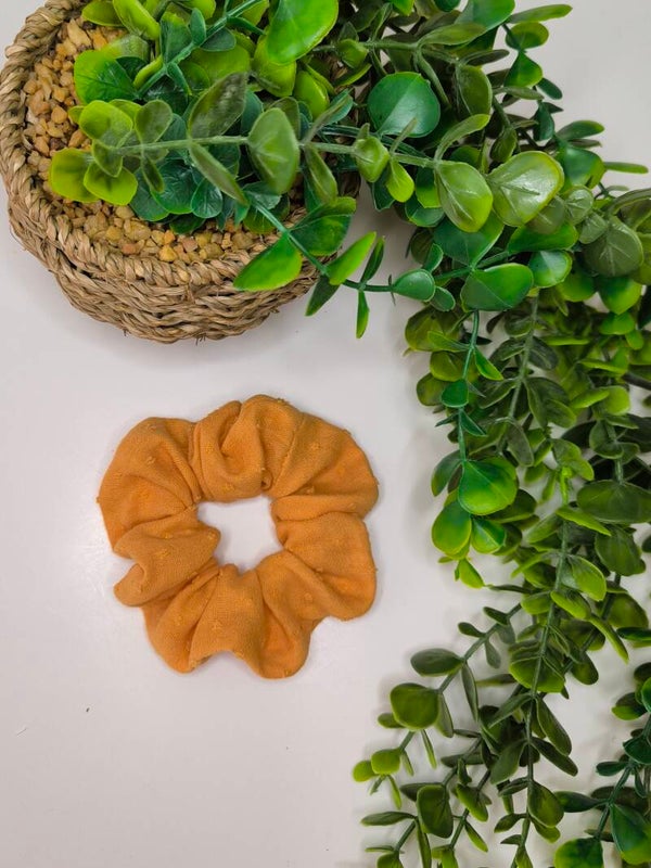 Chouchou double gaze plumetis mangue