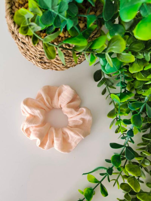 Chouchou double gaze nude pailleté