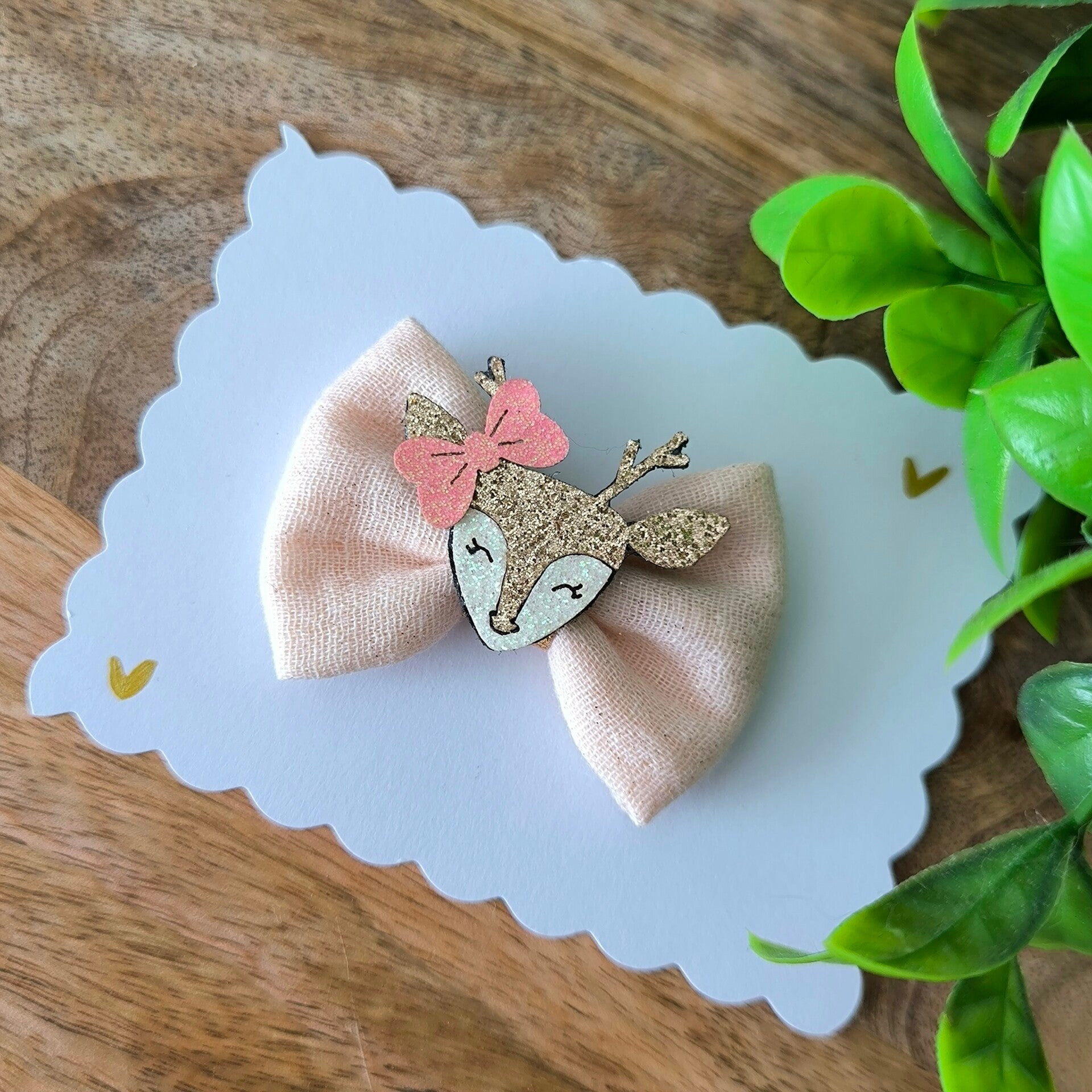 Barrette de Noël Renne pailleté