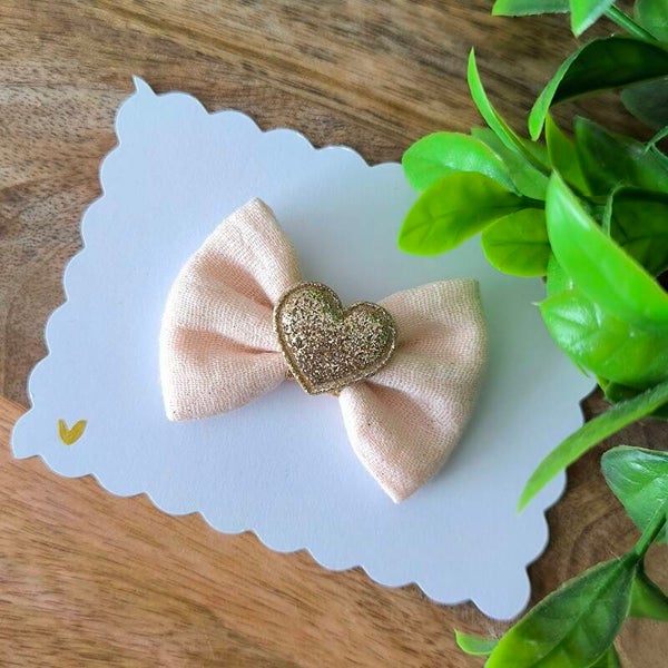 Barrette de Noël coeur pailleté