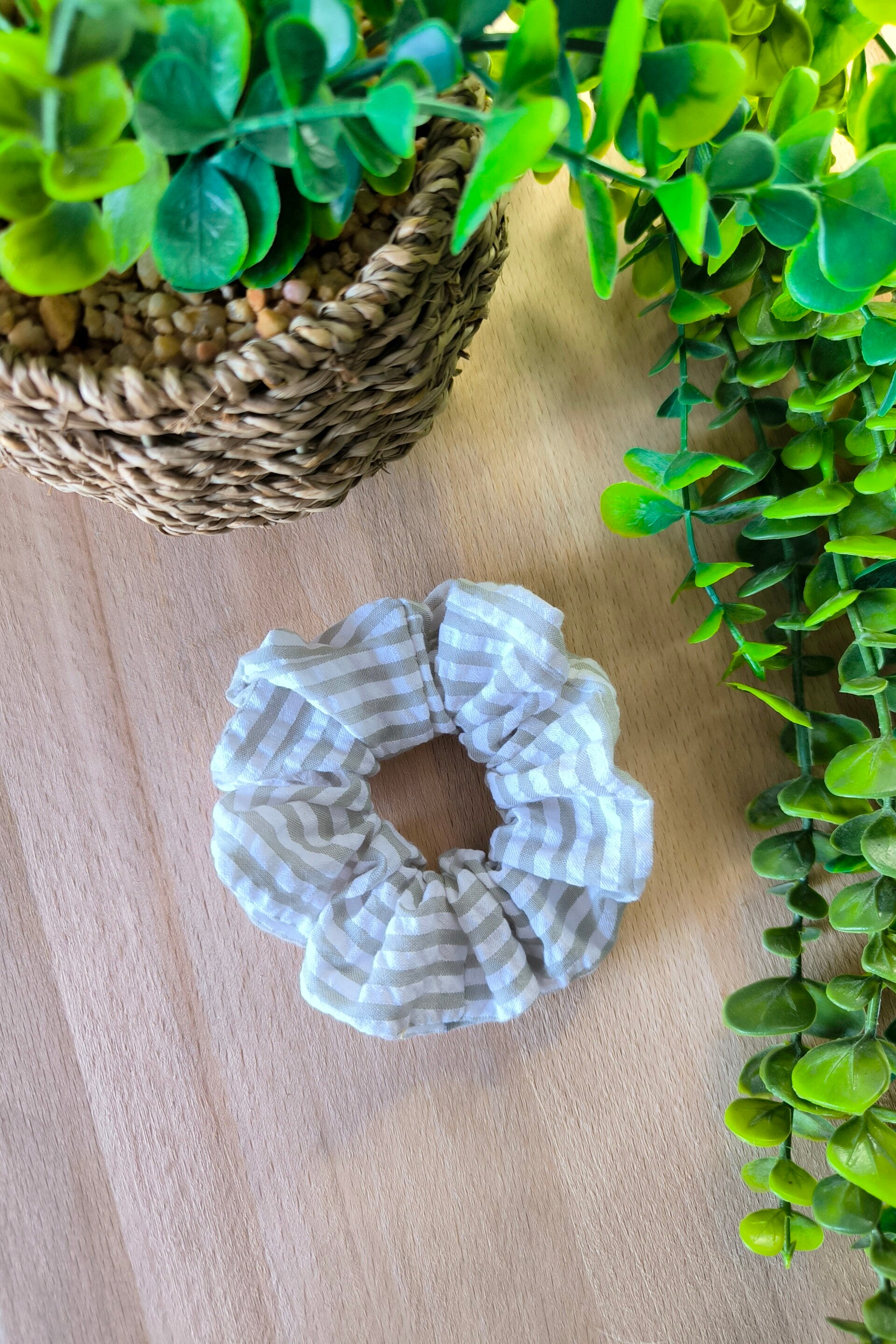 Chouchou rayure kaki