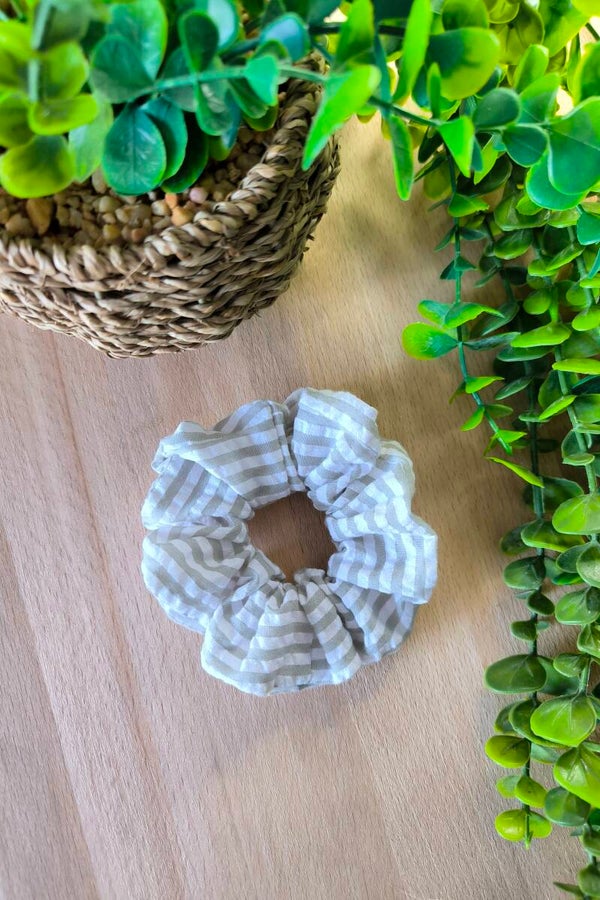 Chouchou rayure kaki