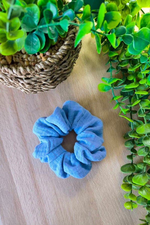 Chouchou double gaze bleuet