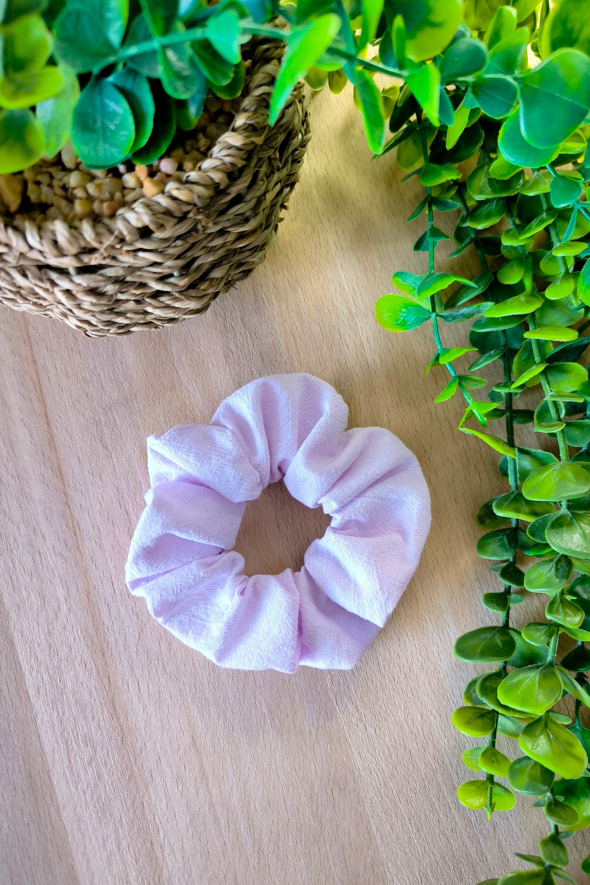 Chouchou coton lavé parme