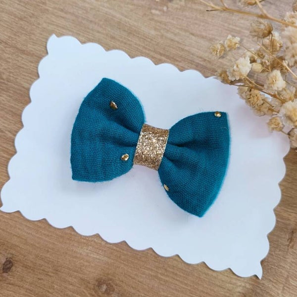 Double gaze emeraude pois paillette