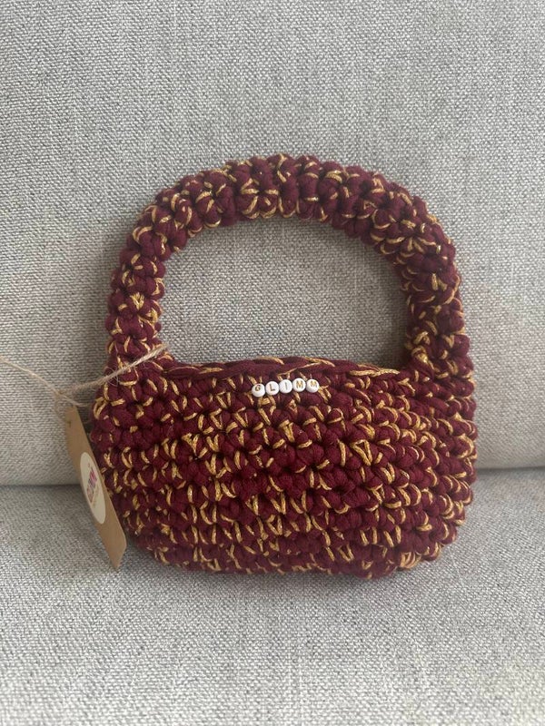 Small egg bag Bordeaux gold